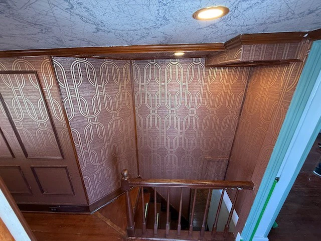 Historic home wallpaper installation